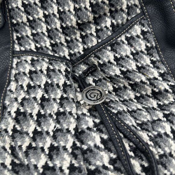 Rosetti Black & White Houndstooth Shoulder Bag With Braided Handles - Picture 3 of 10
